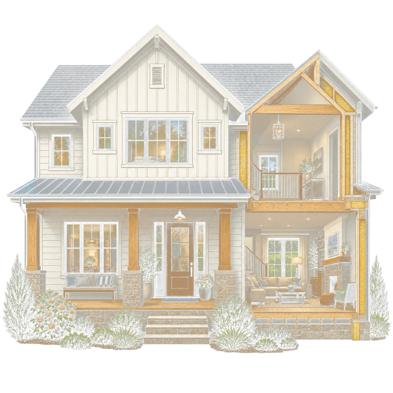 Illustration of a new home under construction
